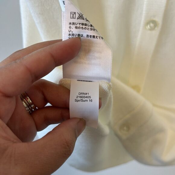 Eddie Bauer Women’s Short Sleeve Button Down Cardigan Sweater Cream Size Small - Picture 9 of 9